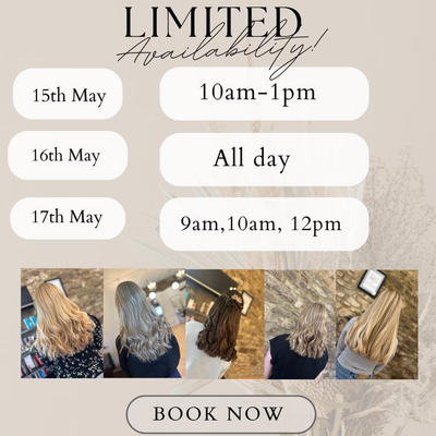 LI M I T E D A V A I L A B I L I T Y https://hairbyelliec.co.uk/ #hairgoals #hairsalonnearme #bookyourappointmentnow #hairfashion #yeovilsalon #summerhair #blondesofinstagram #sherborne #leonardohelicopters #screwfix #offers #10percentoff #freshhair